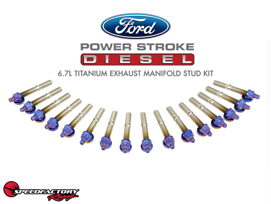SpeedFactory Titanium Exhaust Manifold Stud Kit - Ford Diesel 6.7L