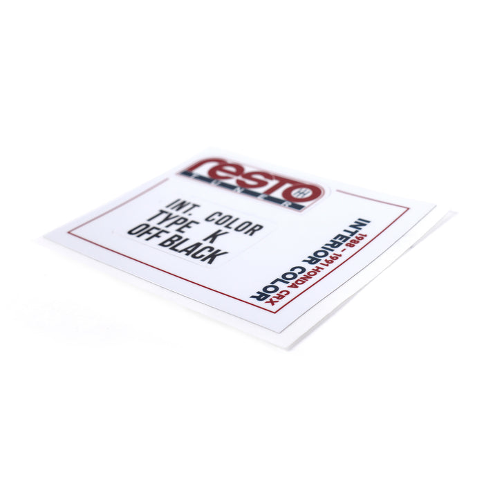 RestoTuner Honda Interior Paint Code Decals