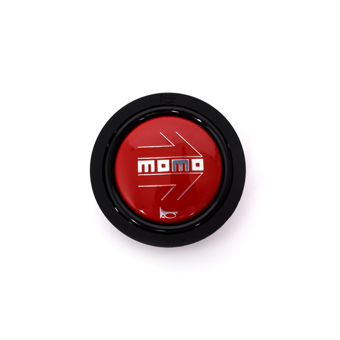 Volante Momo Montecarlo de Piel 320 mm - Negro/Costura Roja/Radios Negros