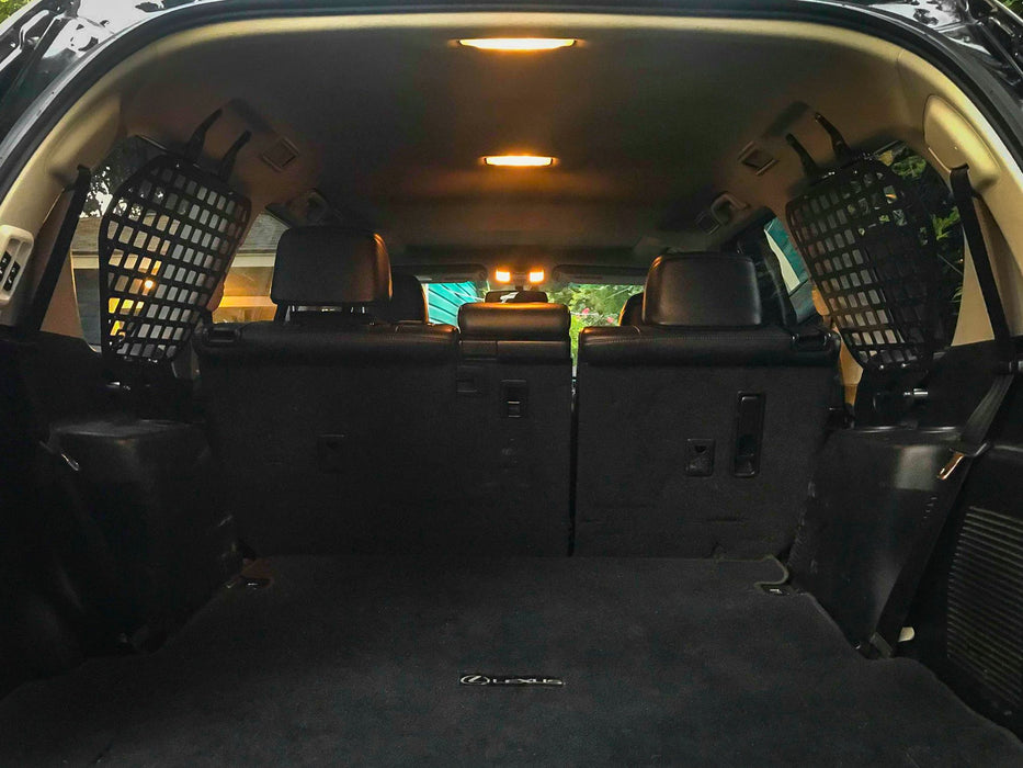 Rago Fabrication Lexus GX460 Paneles de almacenamiento Molle para ventana trasera interior
