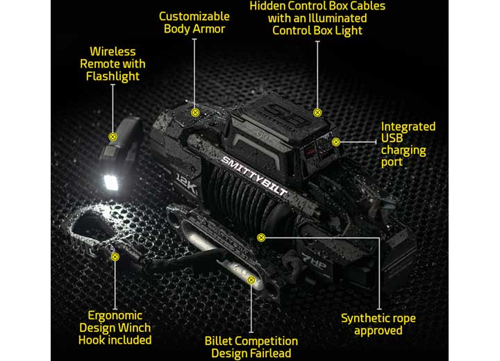 SmittyBilt X20 Gen 3 10k Winch with Synthetic Rope